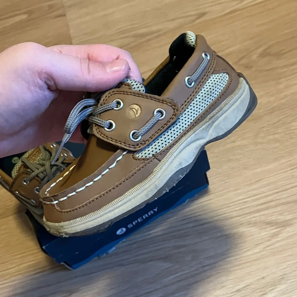 Sperry Kids Brown Tan Leather Moccasins